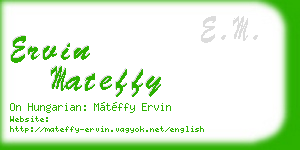 ervin mateffy business card